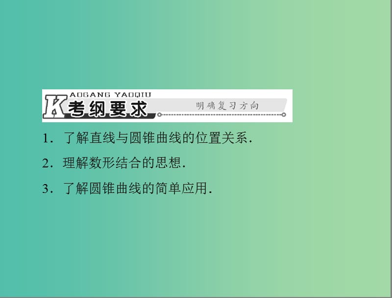 高考数学总复习 第七章 第10讲 直线与圆锥曲线的位置关系课件 理.ppt_第2页