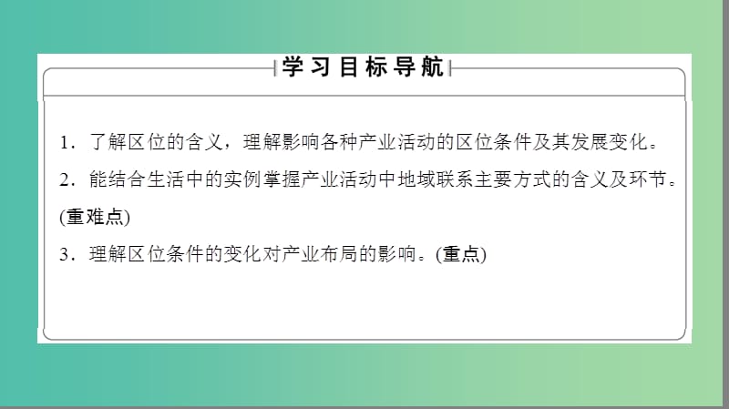 高中地理 第3章 区域产业活动 第1节 产业活动的区位条件和地域联系课件 湘教版必修2.ppt_第2页