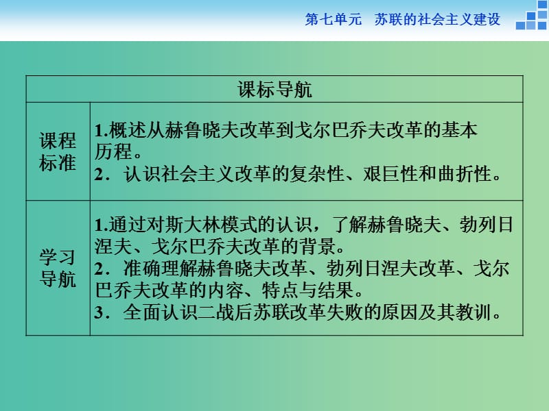 高中历史 第七单元 苏联的社会主义建设 第21课 二战后苏联的经济改革课件 新人教版必修2.ppt_第3页