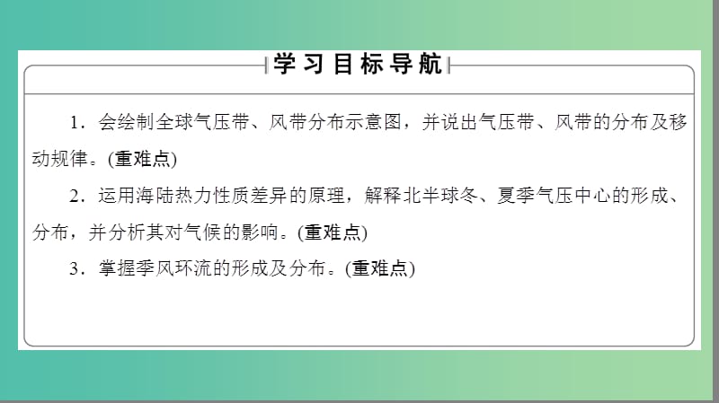 高中地理第2单元从地球圈层看地理环境第2节大气圈与天气气候第3课时全球的气压带与风带课件鲁教版必修1..ppt_第2页