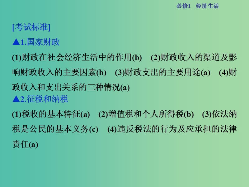 高考政治总复习 第三单元 财政与税收 第八课 财政与税收课件 新人教版必修1.ppt_第2页