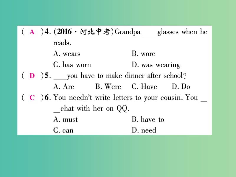 七年级英语下册 双休作业4课件 （新版）人教新目标版.ppt_第3页