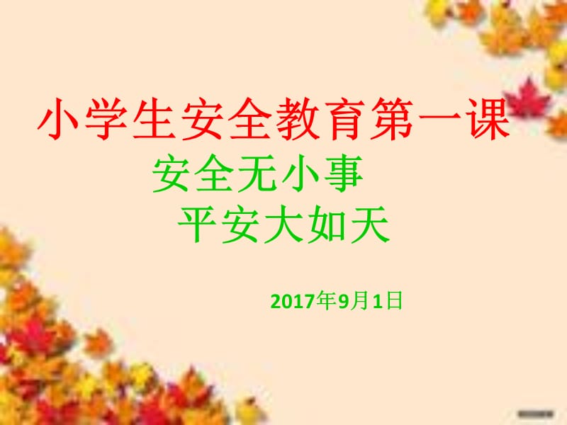 小学生安全教育第一课.ppt_第1页