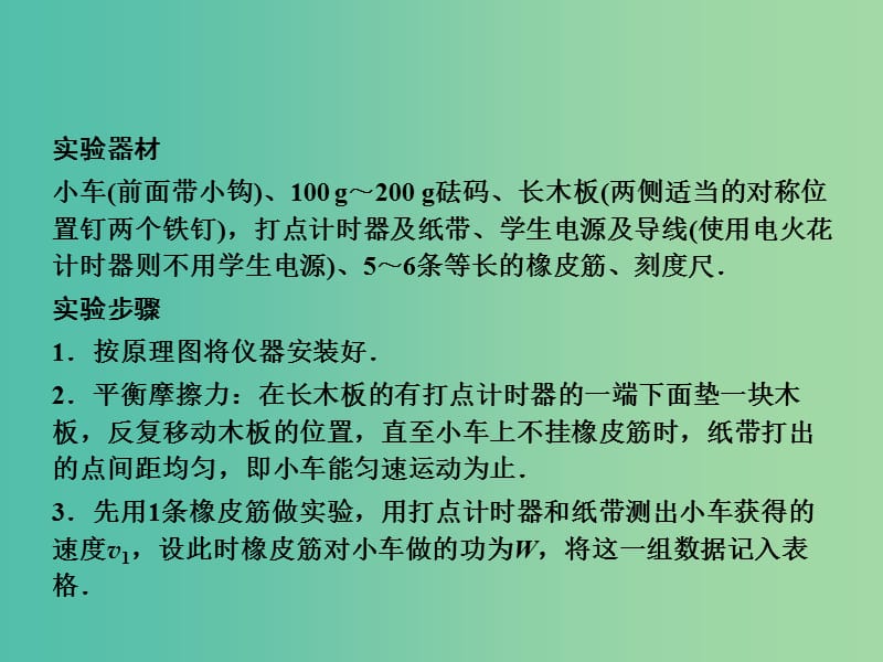 高考物理大一轮复习 实验五 探究动能定理课件 新人教版.ppt_第3页