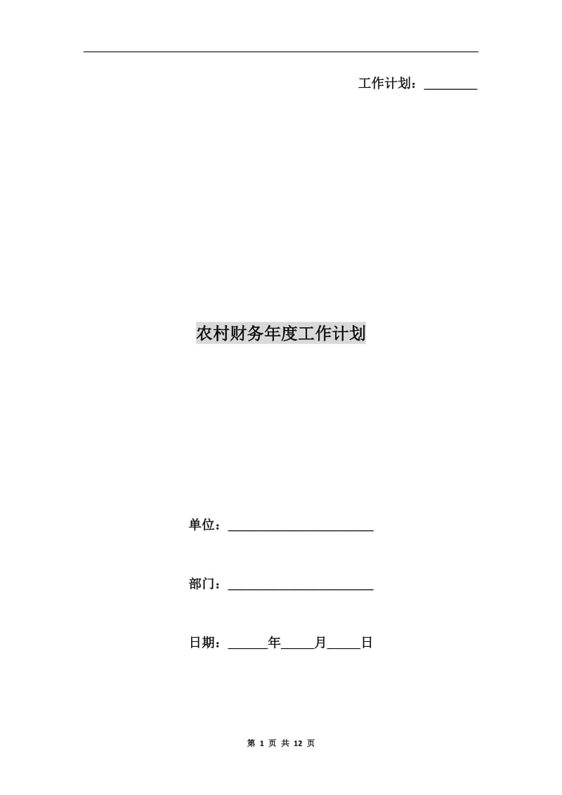 农村财务年度工作计划.doc_第1页