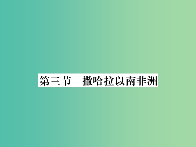 七年级地理下册 第八章 第三节 撒哈拉以南非洲课件 新人教版.ppt_第1页