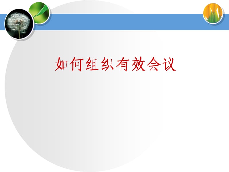 如何组织有效会议和开展会议.ppt_第1页