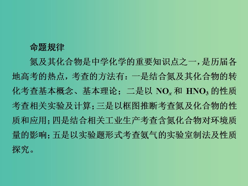 高考化学一轮复习第4章非金属及其化合物第4节氮及其重要化合物课件.ppt_第3页