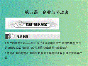 高考政治第一輪復(fù)習(xí) 第二單元 第五課 企業(yè)與勞動(dòng)者課件 新人教版必修1.ppt