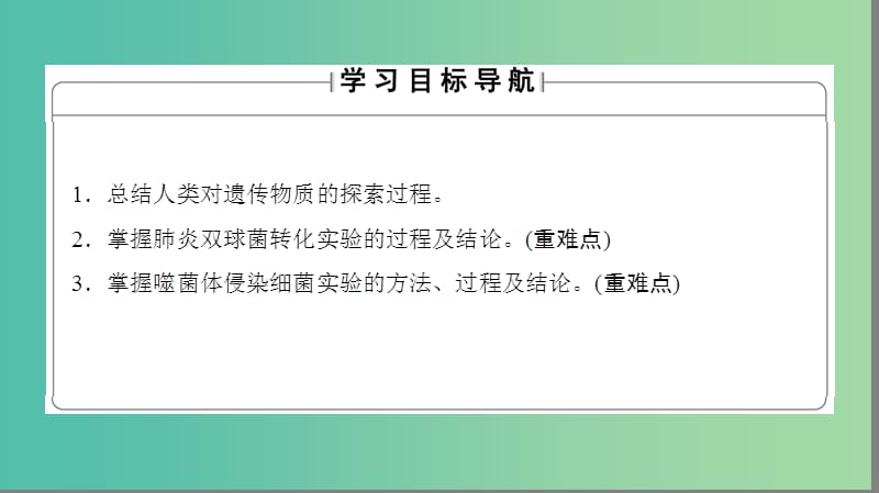 高中生物 第3单元 遗传与变异的分子基础 第1章 遗传的物质基础 第1节 遗传物质的发现课件 中图版必修2.ppt_第2页