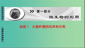 高中生物 第1部分 微生物的利用 实验1 大肠杆菌的培养和分离课件 浙科版选修1.ppt