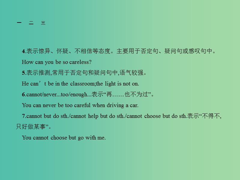 高考英语总复习 语法专项 专题6 情态动词与虚拟语气课件 新人教版.ppt_第3页