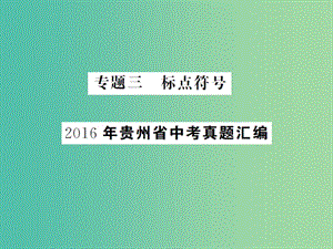 中考語文總復(fù)習(xí) 專題三 標(biāo)點符號課件2.ppt