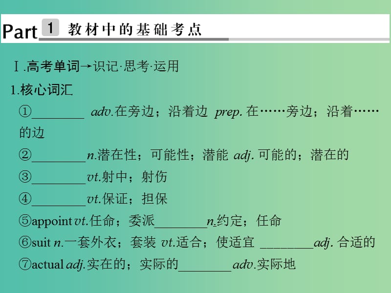 高考英语大一轮复习第1部分基础知识考点Unit5ThepowerofnatUre课件新人教版.ppt_第2页