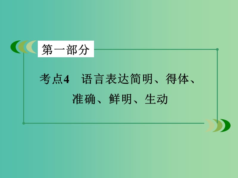 高考语文二轮专题复习 考点4 语言表达简明、得体、准确、鲜明、生动课件.ppt_第2页