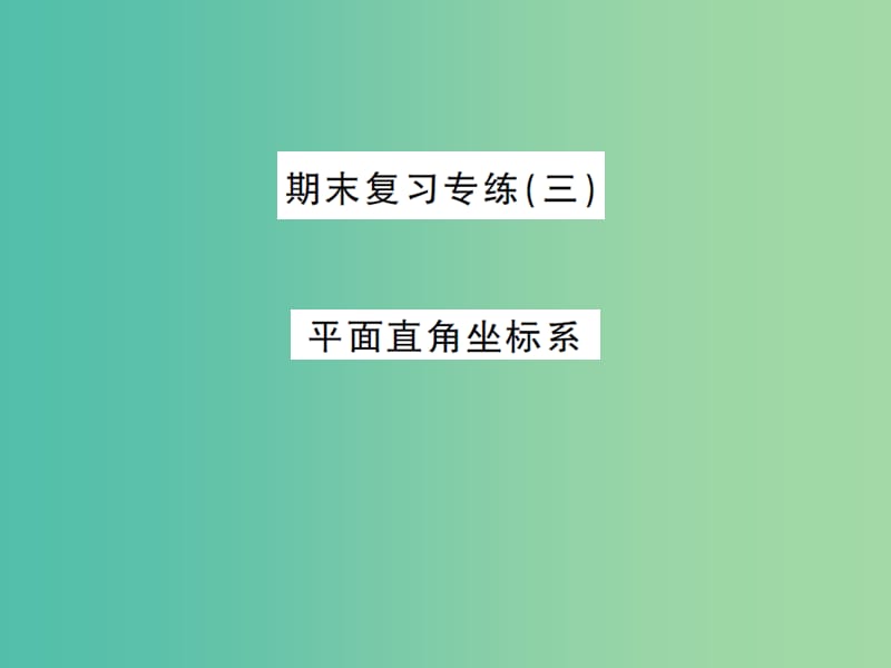 七年级数学下学期期末复习专练（三） 平面直角坐标系课件 新人教版.ppt_第1页