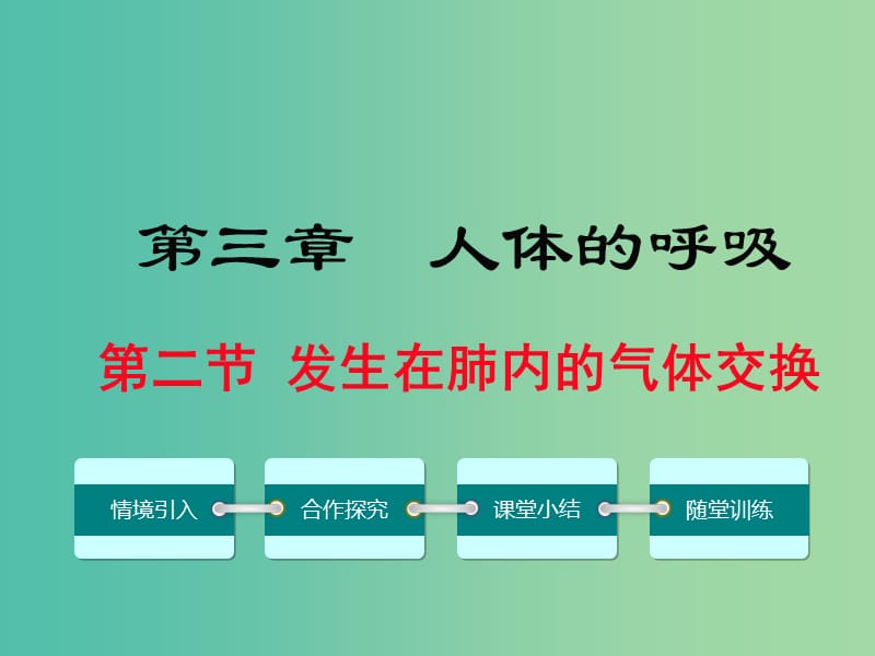 七年级生物下册 第三章 第二节 发生在肺内的气体交换课件 （新版）新人教版.ppt_第1页