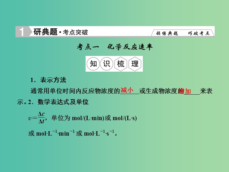 高考化学总复习 7.1化学反应速率及其影响因素课件.ppt_第3页