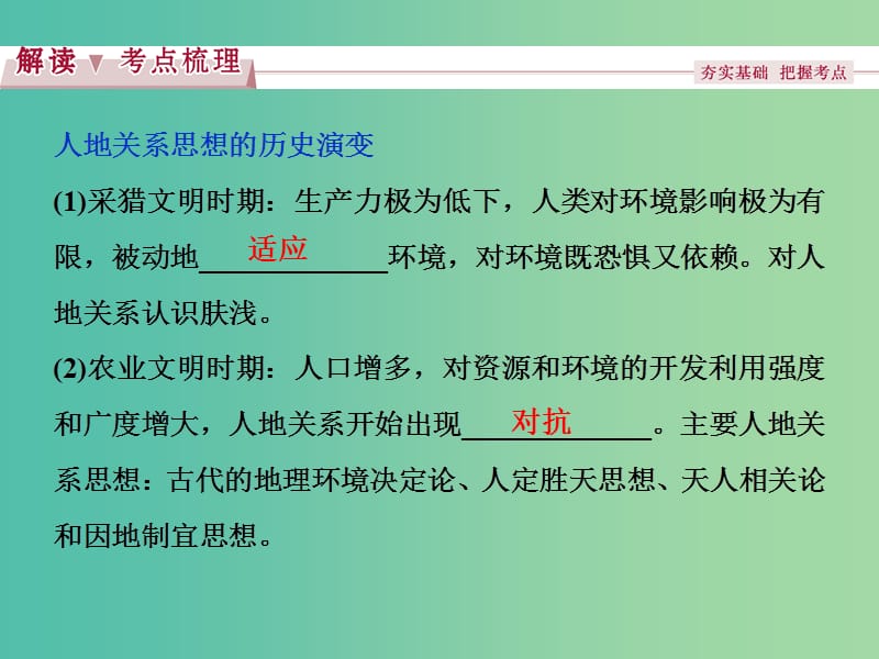 高考地理总复习 第四章 人类与地理环境的协调发展 第二节 人地关系思想的演变课件 湘教版必修2.ppt_第3页