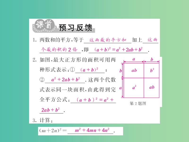 七年级数学下册 第一章 整式的乘除 第六节 完全平方公式课件 （新版）北师大版.ppt_第2页