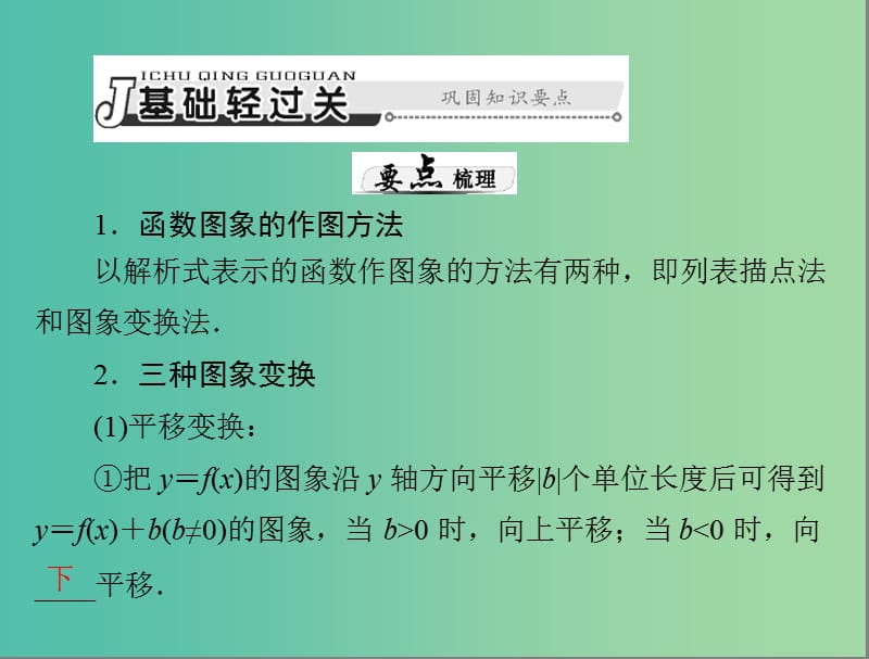 高考数学总复习 第二章 函数、导数及其应用 第9讲 函数的图象课件 理.ppt_第3页