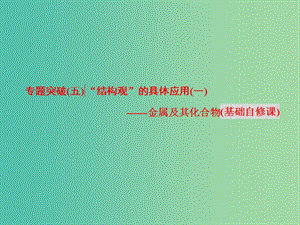 高考化學(xué)二輪復(fù)習(xí) 專題突破（五）“結(jié)構(gòu)觀”的具體應(yīng)用（一）-金屬及其化合物（基礎(chǔ)自修課）課件.ppt