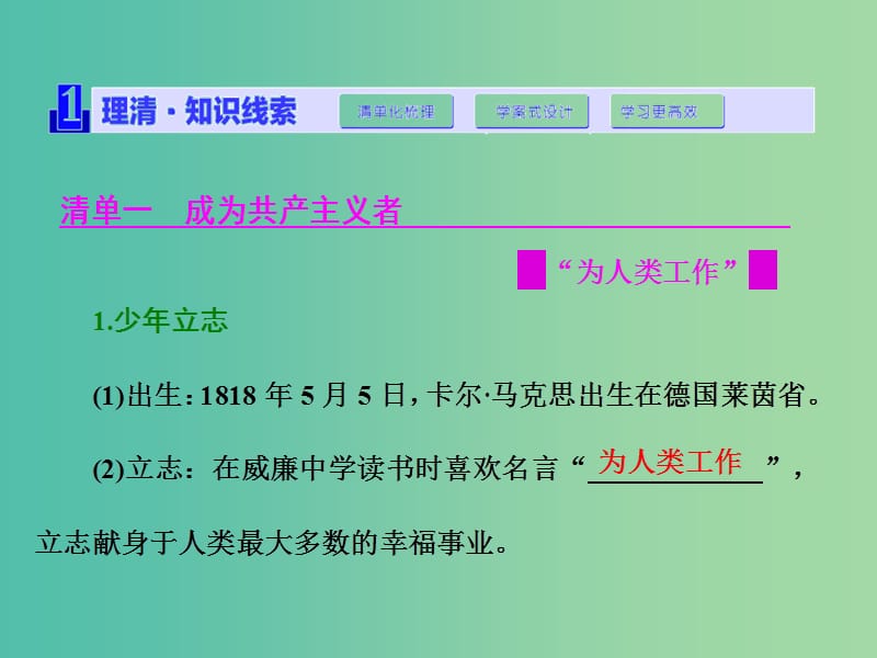 高中历史第五单元无产阶级革命家第1课科学社会主义的奠基人马克思课件新人教版.ppt_第2页