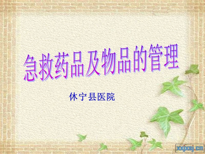 急救药品物品管理.ppt_第1页