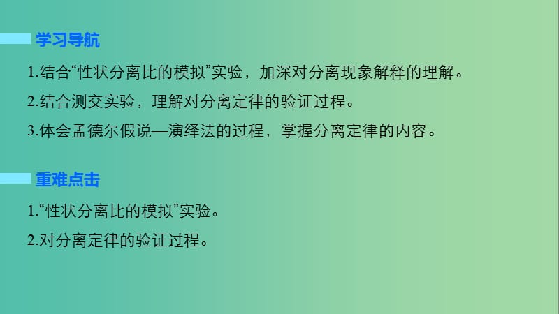 高中生物 1.1.2 对分离现象解释的验证和分离定律课件 新人教版必修2.ppt_第2页