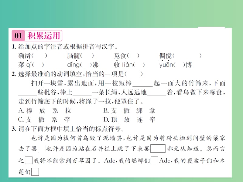 七年级语文下册 第一单元 1《从百草园到三味书屋》同步练习课件 新人教版.ppt_第2页