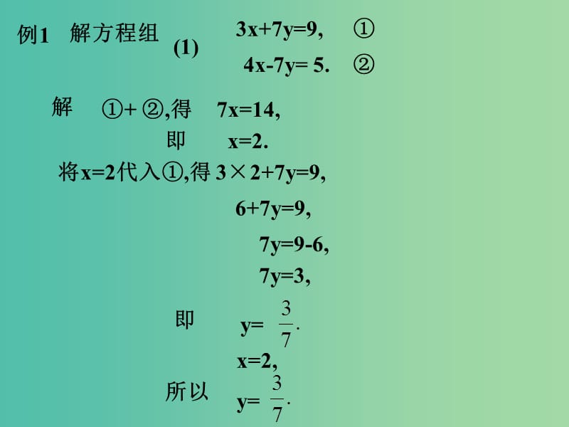 七年级数学下册 7.2 二元一次方程组的解法（第4课时）课件 （新版）华东师大版.ppt_第3页