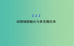 高中生物 探究導(dǎo)學(xué)課型 專題2 細(xì)胞工程 2.2.2 動物細(xì)胞融合與單克隆抗體同課異構(gòu)課件 新人教版選修3.ppt