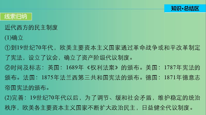 高中历史 第六单元 近代欧美资产阶级的代议制 26 单元学习总结课件 北师大版必修1.ppt_第3页