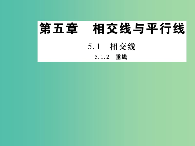 七年级数学下册 第五章 相交线与平行线 5.1.2 垂线练习课件 新人教版.ppt_第1页