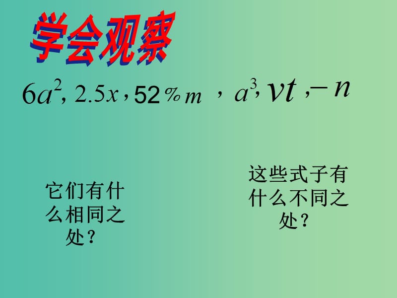 七年级数学上册 2.1 整式课件2 新人教版.ppt_第2页