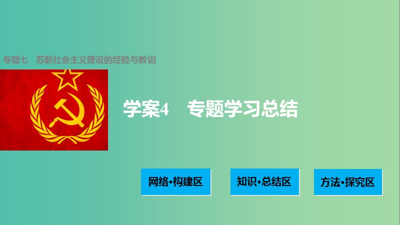 高中历史 专题七 苏联社会主义建设的经验与教训 4 单元学习总结课件 人民版必修2.ppt_第1页