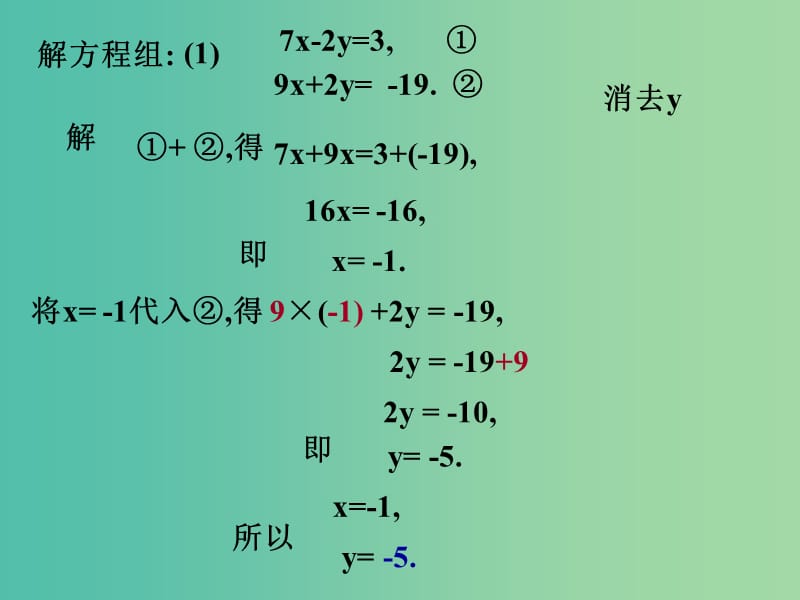 七年级数学下册 7.2 二元一次方程组的解法（第5课时）课件 （新版）华东师大版.ppt_第3页