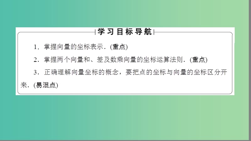 高中数学 第二章 平面向量 2.3.2.1 平面向量的坐标运算课件 苏教版必修4.ppt_第2页