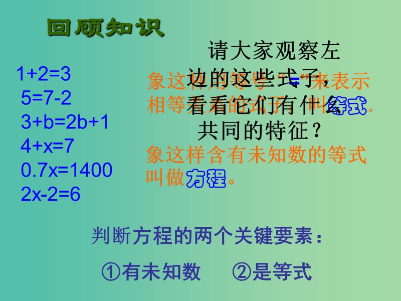 七年级数学上册 3.1.1 一元一次方程课件 新人教版.ppt_第2页