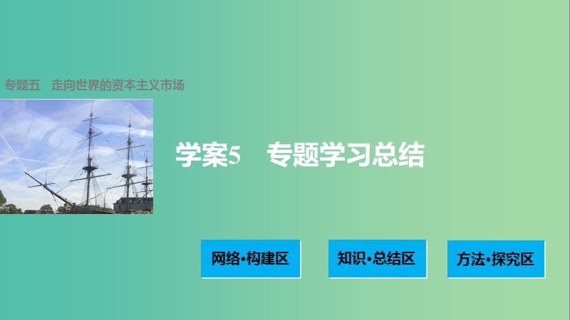 高中历史 专题五 走向世界的资本主义市场 5 单元学习总结课件 人民版必修2.ppt_第1页