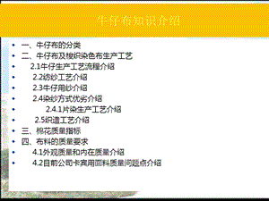 牛仔布的生產(chǎn)流程及主要質(zhì)量問題成因分析.ppt