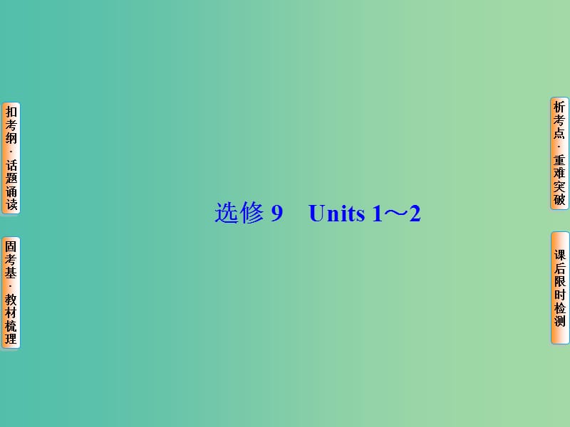 高考英语总复习 Unit1-2课件 牛津译林版选修9.ppt_第1页