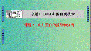 高中生物專題5DNA和蛋白質(zhì)技術(shù)課題3血紅蛋白的提取和分離課件新人教版.ppt