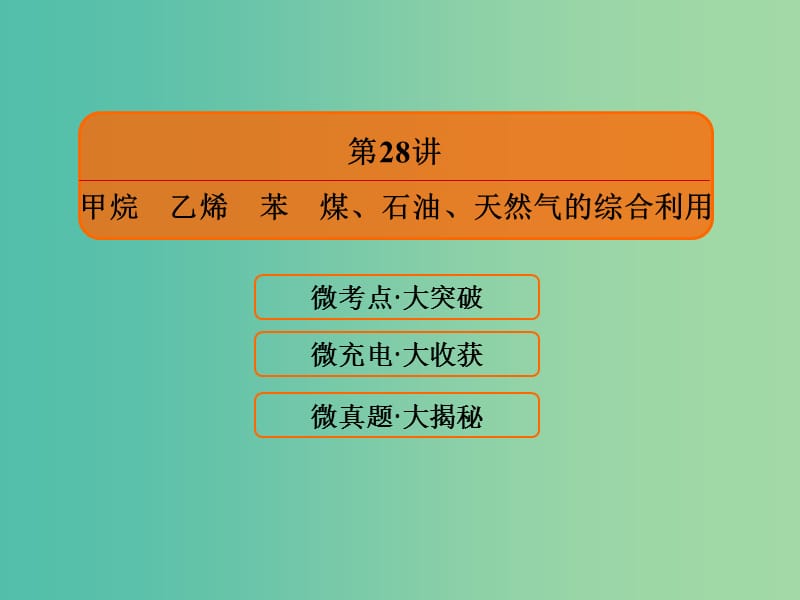 高考化学大一轮复习28甲烷乙烯苯煤石油天然气的综合利用课件新人教版.ppt_第3页