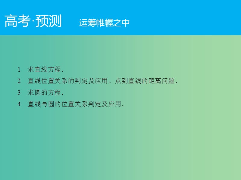 高考数学二轮复习 第1部分 专题6 必考点14 直线与圆课件 理.ppt_第2页