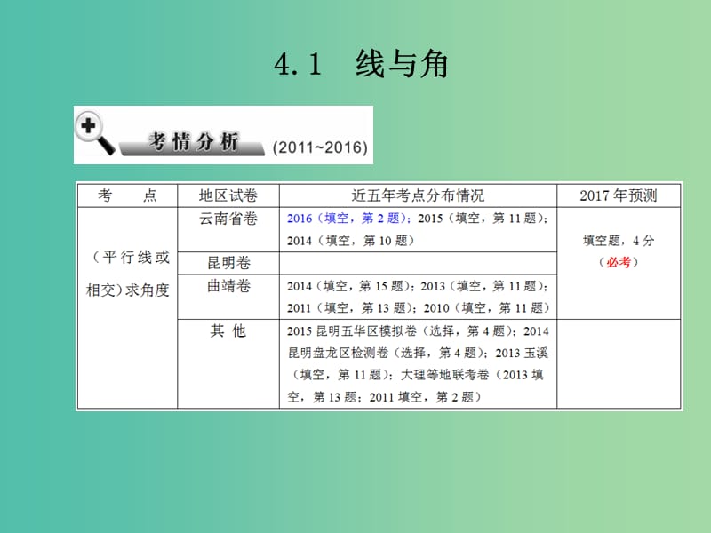 中考数学 第4章 三角形 4.1 线与角复习课件.ppt_第2页