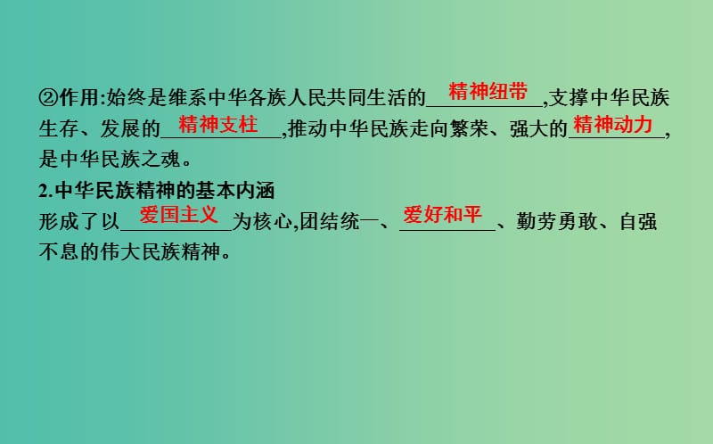 高考政治第一轮复习第三单元中华文化与民族精神第七课我们的民族精神课件新人教版.ppt_第3页