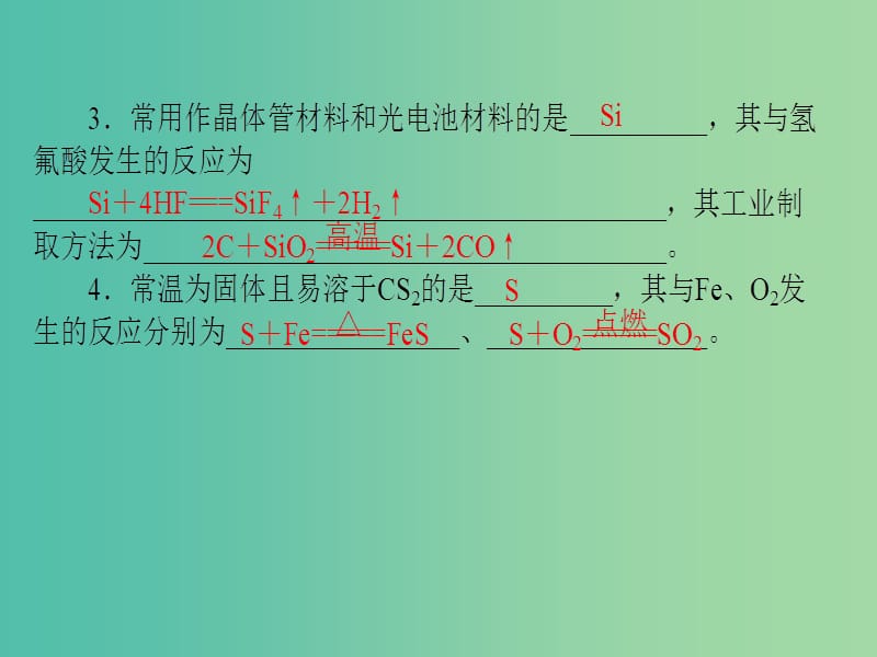 高考化学二轮复习 专题3 第1讲 非金属元素及其化合物课件.ppt_第3页