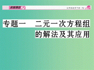 七年級數(shù)學(xué)下冊 專題一 二元一次方程組的解法及其應(yīng)用課件 （新版）湘教版.ppt