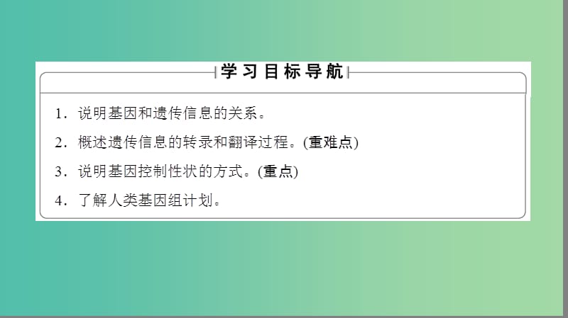 高中生物 第4章 遗传的分子基础 第3节 基因控制蛋白质的合成课件 苏教版必修2.ppt_第2页